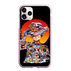 Чехол iPhone 11 Pro матовый ВАН ПИС АРКИ В ЛУФФИ ONE PIECE, цвет: 3D-розовый