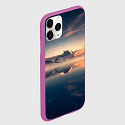 Чехол iPhone 11 Pro матовый Горы озеро, цвет: 3D-фиолетовый — фото 2