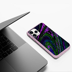 Чехол iPhone 11 Pro матовый Абстрактный современный тигровый узор, цвет: 3D-розовый — фото 2
