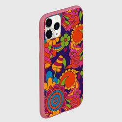 Чехол iPhone 11 Pro матовый Психоделический сюжет, цвет: 3D-малиновый — фото 2