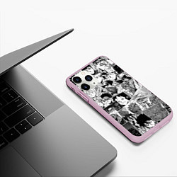 Чехол iPhone 11 Pro матовый Дорохэдоро pattern, цвет: 3D-розовый — фото 2