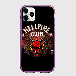Чехол iPhone 11 Pro матовый Hellfire club, цвет: 3D-фиолетовый