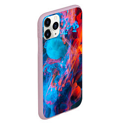 Чехол iPhone 11 Pro матовый Красный и синий абстрактный дым, цвет: 3D-розовый — фото 2