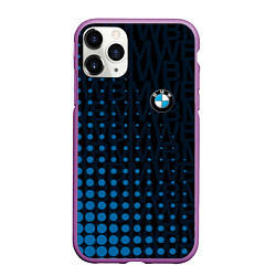 Чехол iPhone 11 Pro матовый Bmw Паттерн, цвет: 3D-фиолетовый