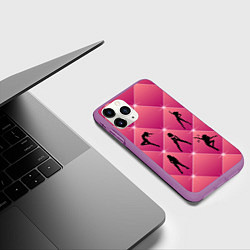 Чехол iPhone 11 Pro матовый Веселый Танцующий Счастливый, цвет: 3D-фиолетовый — фото 2