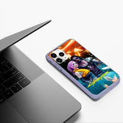 Чехол iPhone 11 Pro матовый Cyberpunk2077 Johnny Vi girl, цвет: 3D-светло-сиреневый — фото 2