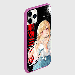 Чехол iPhone 11 Pro матовый МАРИН КИТАГАВА - БРЫЗГИ КРАСКИ, цвет: 3D-фиолетовый — фото 2