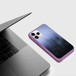 Чехол iPhone 11 Pro матовый Лес в ночи, цвет: 3D-фиолетовый — фото 2