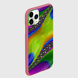 Чехол iPhone 11 Pro матовый Кислотный фрактал Абстракция, цвет: 3D-малиновый — фото 2