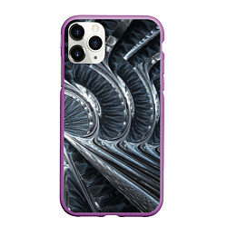 Чехол iPhone 11 Pro матовый Фрактальный абстрактный паттерн Броня Fractal Abst, цвет: 3D-фиолетовый