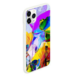 Чехол iPhone 11 Pro матовый Цветы Буйство красок Flowers Riot of colors, цвет: 3D-белый — фото 2