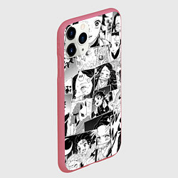 Чехол iPhone 11 Pro матовый Клинок рассекающий демонов паттерн, цвет: 3D-малиновый — фото 2