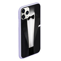 Чехол iPhone 11 Pro матовый Смокинг жениха с бабочкой, цвет: 3D-светло-сиреневый — фото 2