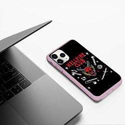 Чехол iPhone 11 Pro матовый HELLFIRE CLUB STRANGER THINGS, цвет: 3D-розовый — фото 2