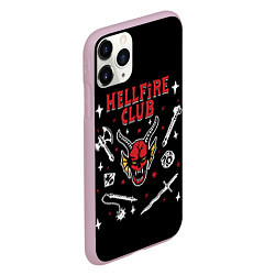 Чехол iPhone 11 Pro матовый HELLFIRE CLUB STRANGER THINGS, цвет: 3D-розовый — фото 2