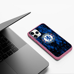 Чехол iPhone 11 Pro матовый CHELSEA F ЧЕЛСИ LOGO, цвет: 3D-малиновый — фото 2