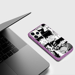 Чехол iPhone 11 Pro матовый Токийский гуль паттерн, цвет: 3D-фиолетовый — фото 2
