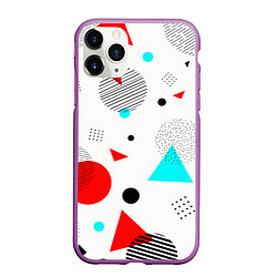 Чехол iPhone 11 Pro матовый GEOMETRIC FIGURED INTERLACING, цвет: 3D-фиолетовый