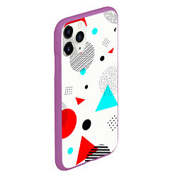 Чехол iPhone 11 Pro матовый GEOMETRIC FIGURED INTERLACING, цвет: 3D-фиолетовый — фото 2