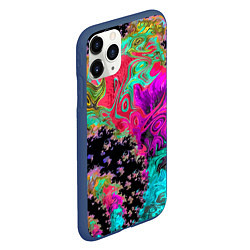 Чехол iPhone 11 Pro матовый Сюрреалистическая фрактальная композиция Мода Surr, цвет: 3D-тёмно-синий — фото 2