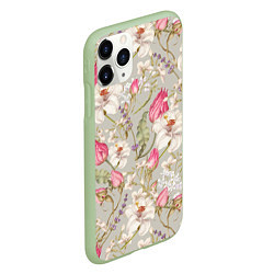 Чехол iPhone 11 Pro матовый Цветы Ностальгические Белые Лилии, цвет: 3D-салатовый — фото 2