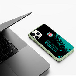 Чехол iPhone 11 Pro матовый Ливерпуль краска, цвет: 3D-салатовый — фото 2
