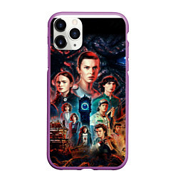 Чехол iPhone 11 Pro матовый ОЧЕНЬ СТРАННЫЕ ДЕЛА 4 STRANGER THINGS 4, цвет: 3D-фиолетовый