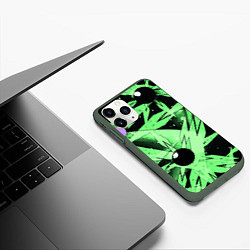 Чехол iPhone 11 Pro матовый Абстрактный узор с 3d шарами, цвет: 3D-темно-зеленый — фото 2