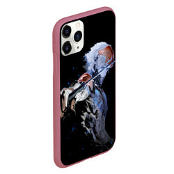 Чехол iPhone 11 Pro матовый METAL GEAR RISING Райден с мечом, цвет: 3D-малиновый — фото 2