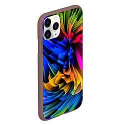 Чехол iPhone 11 Pro матовый Абстрактная неоновая композиция Abstract neon comp, цвет: 3D-коричневый — фото 2