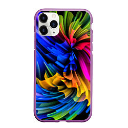 Чехол iPhone 11 Pro матовый Абстрактная неоновая композиция Abstract neon comp