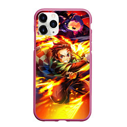 Чехол iPhone 11 Pro матовый Клинок, рассекающий демонов Demon Slayer