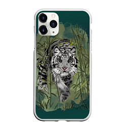 Чехол iPhone 11 Pro матовый Крадущийся белый тигр символ гола, цвет: 3D-белый