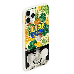 Чехол iPhone 11 Pro матовый Тропики Ритм Джунглей Ананасы Кокосы Бананы, цвет: 3D-белый — фото 2