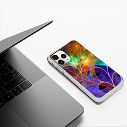 Чехол iPhone 11 Pro матовый Растительный абстрактный паттерн Лето Floral Abstr, цвет: 3D-белый — фото 2