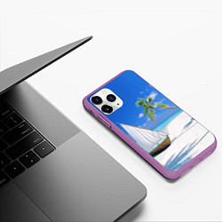 Чехол iPhone 11 Pro матовый Island of hawaii, цвет: 3D-фиолетовый — фото 2