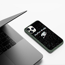 Чехол iPhone 11 Pro матовый FAIRY TAIL GLITCH ГЛИТЧ, цвет: 3D-темно-зеленый — фото 2