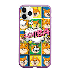 Чехол iPhone 11 Pro матовый Pop art shiba inu