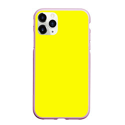 Чехол iPhone 11 Pro матовый Однотонный неоновый лимонный желтый тон