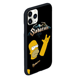 Чехол iPhone 11 Pro матовый Sabaton Гомер Симпсон рокер, цвет: 3D-черный — фото 2