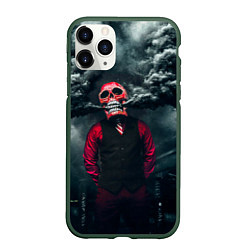 Чехол iPhone 11 Pro матовый Smoke Дым Skull