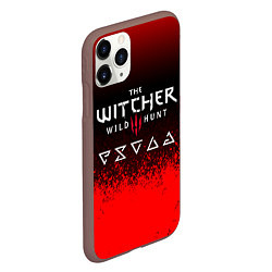 Чехол iPhone 11 Pro матовый Witcher blood, цвет: 3D-коричневый — фото 2