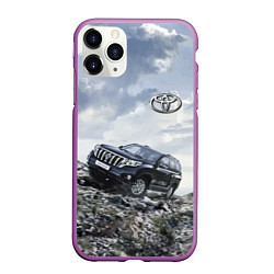 Чехол iPhone 11 Pro матовый Toyota Land Cruiser Prado на скальных камнях Mount