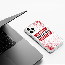 Чехол iPhone 11 Pro матовый Gears of War: таблички Best Player и Ultimate, цвет: 3D-белый — фото 2