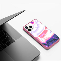 Чехол iPhone 11 Pro матовый Тай-дай Абстракция Tie-Dye, цвет: 3D-малиновый — фото 2