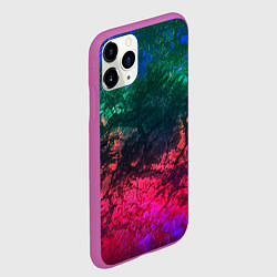 Чехол iPhone 11 Pro матовый Извержение вулкана Текстура камня, цвет: 3D-фиолетовый — фото 2