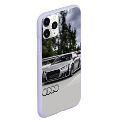 Чехол iPhone 11 Pro матовый Ауди на скоростном шоссе Audi on the expressway, цвет: 3D-светло-сиреневый — фото 2