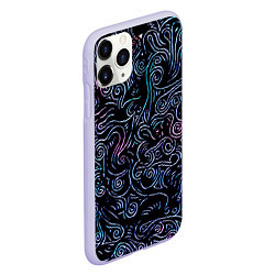 Чехол iPhone 11 Pro матовый Strange patterns, цвет: 3D-светло-сиреневый — фото 2