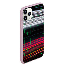 Чехол iPhone 11 Pro матовый Цветная мозаика colored mosaic lines, цвет: 3D-розовый — фото 2