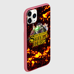 Чехол iPhone 11 Pro матовый The Rising of the Shield Hero персонажи на фоне че, цвет: 3D-малиновый — фото 2